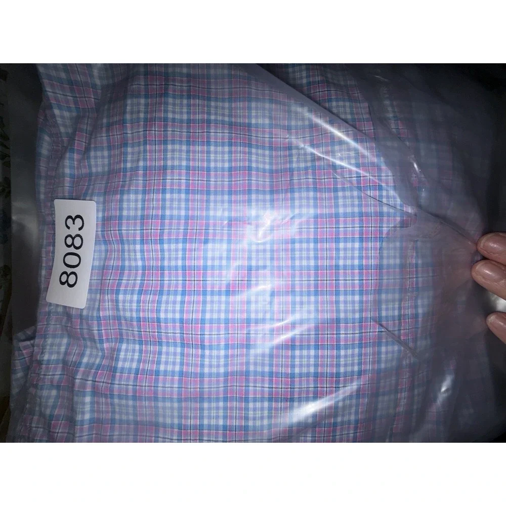 ralph lauren boys large 14-16 blue pink plaid long sleeve‎ button up